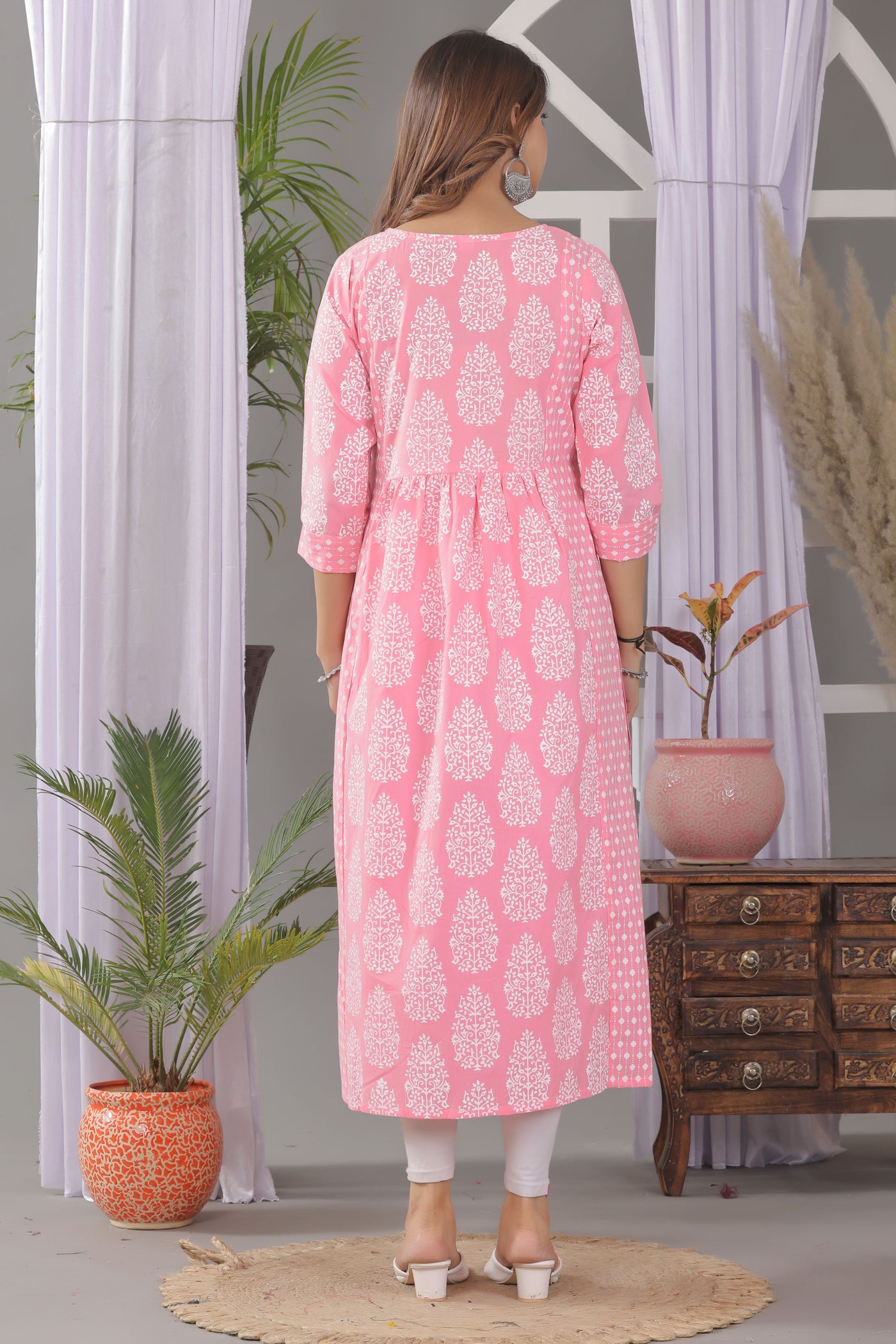 Bloom Vine Print A Line Kurta