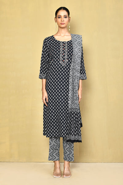 Women's printed straight kurta with paint sets