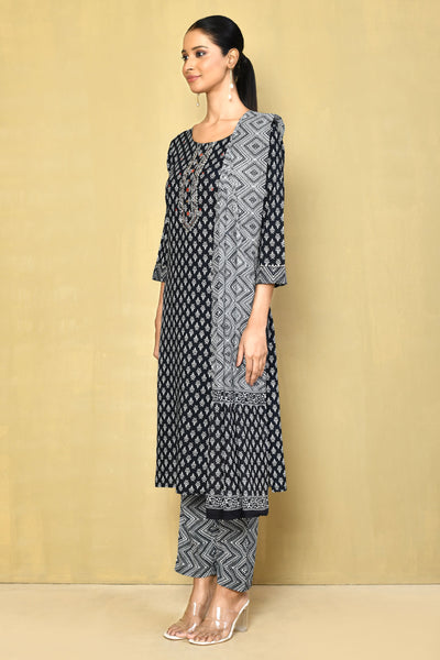 Women's printed straight kurta with paint sets