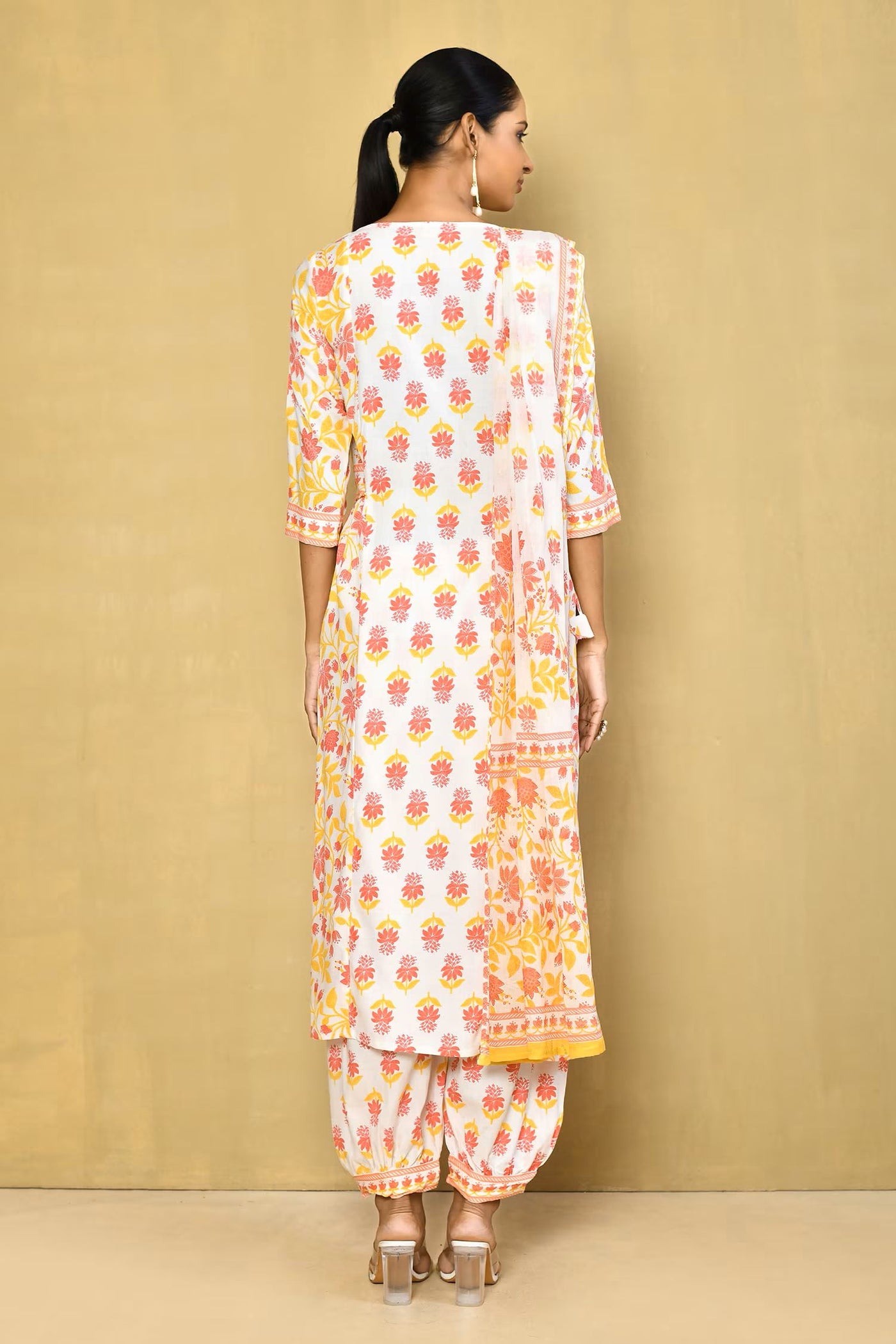 Women's printed straight kurta with afgani paint & duptta sets