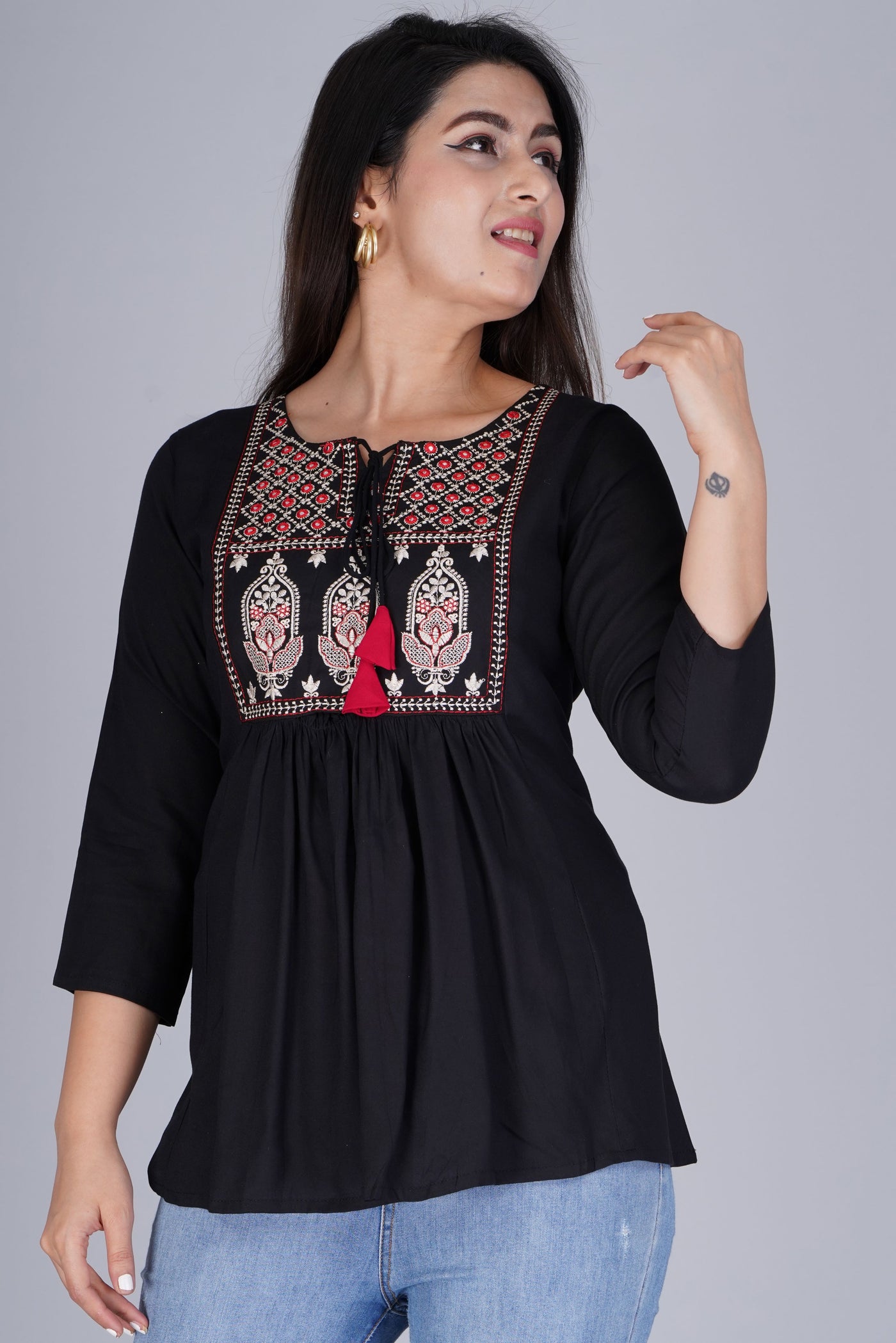 Women's Embroidered short kurta