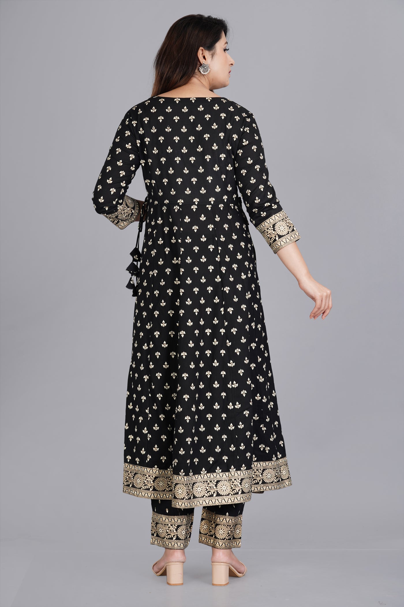 Women's rayon printed anarkali kurta set