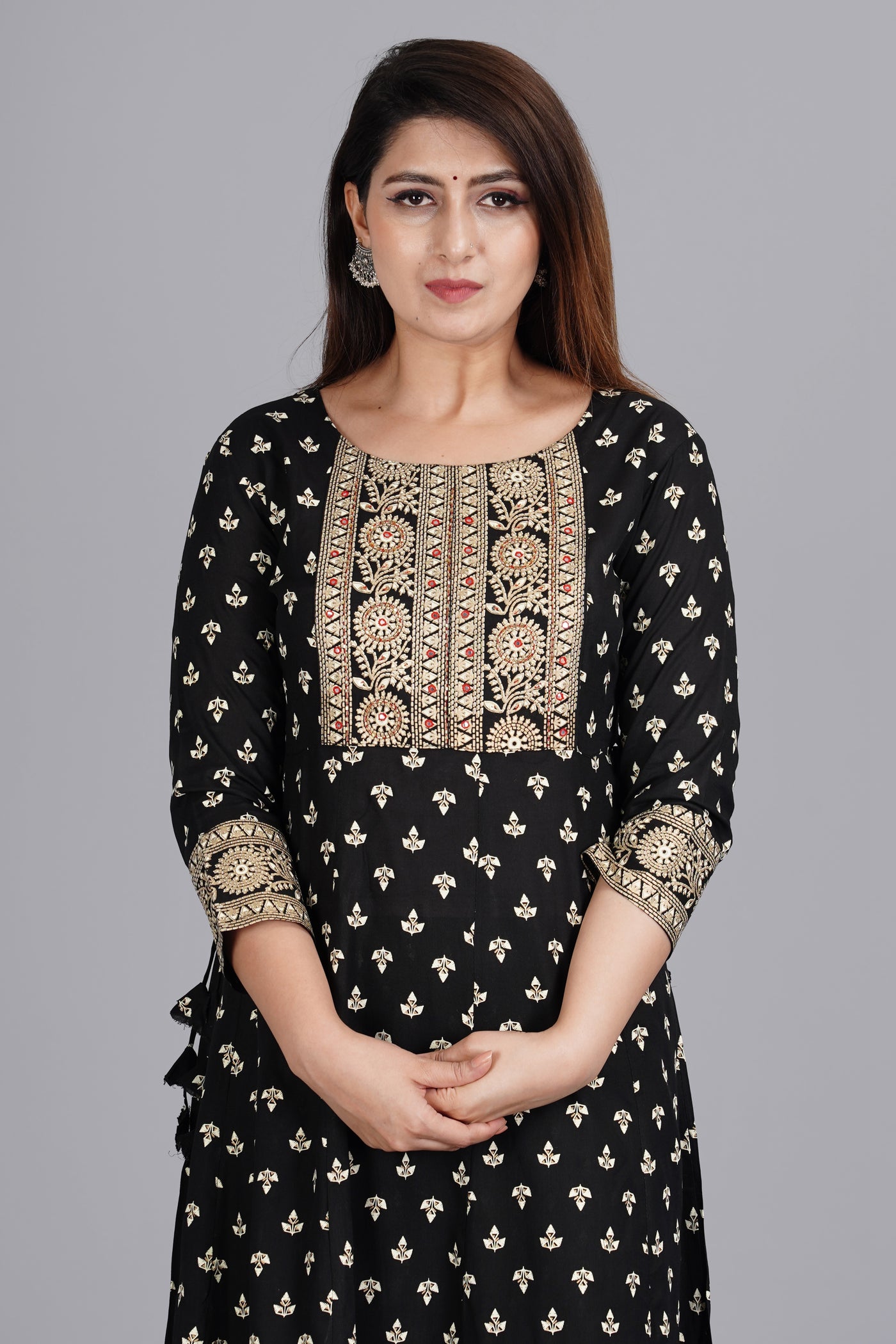 Women's rayon printed anarkali kurta set