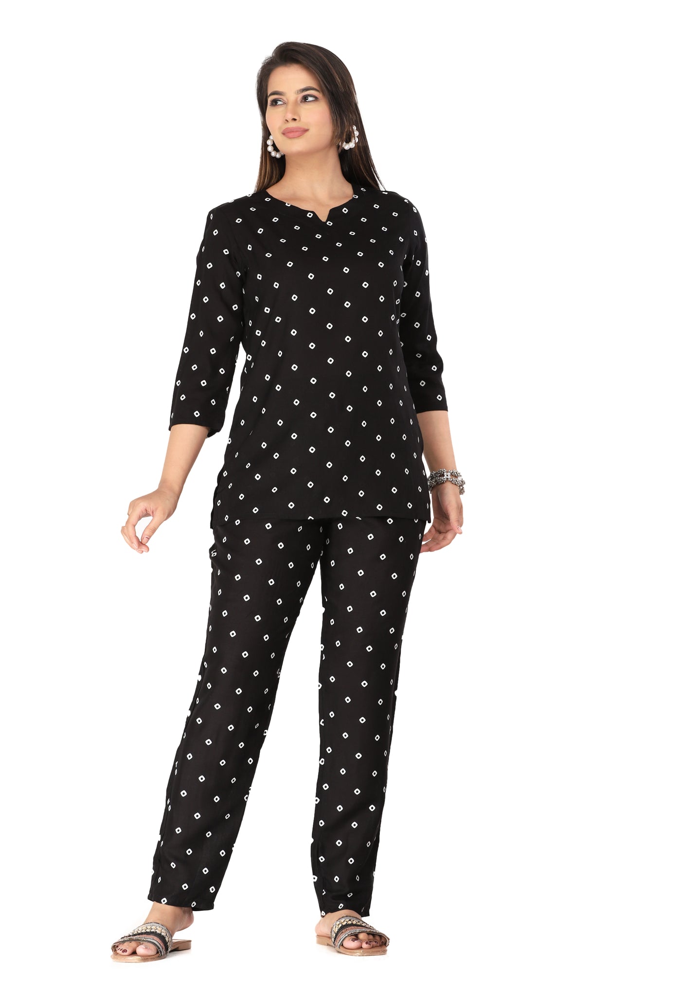 VISCOSE  NIGHT WEAR BLACK  SET