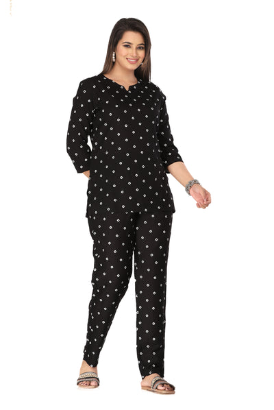 VISCOSE  NIGHT WEAR BLACK  SET