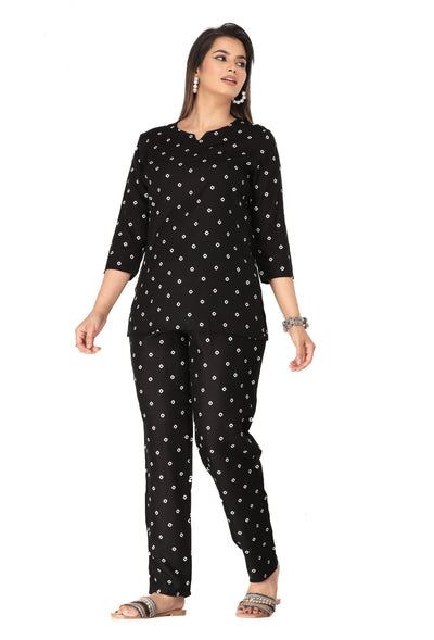 VISCOSE  NIGHT WEAR BLACK  SET