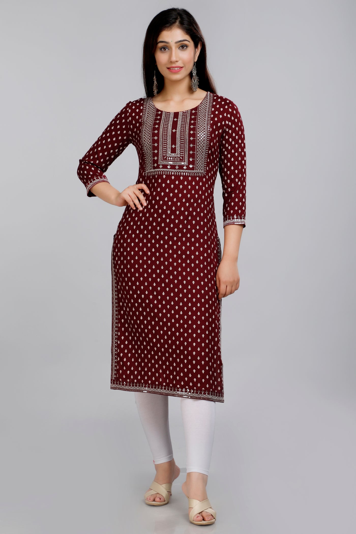 Women's & girls printed straight kuirta kurta