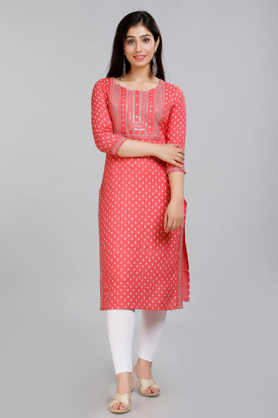 Women's & girls printed straight kuirta kurta