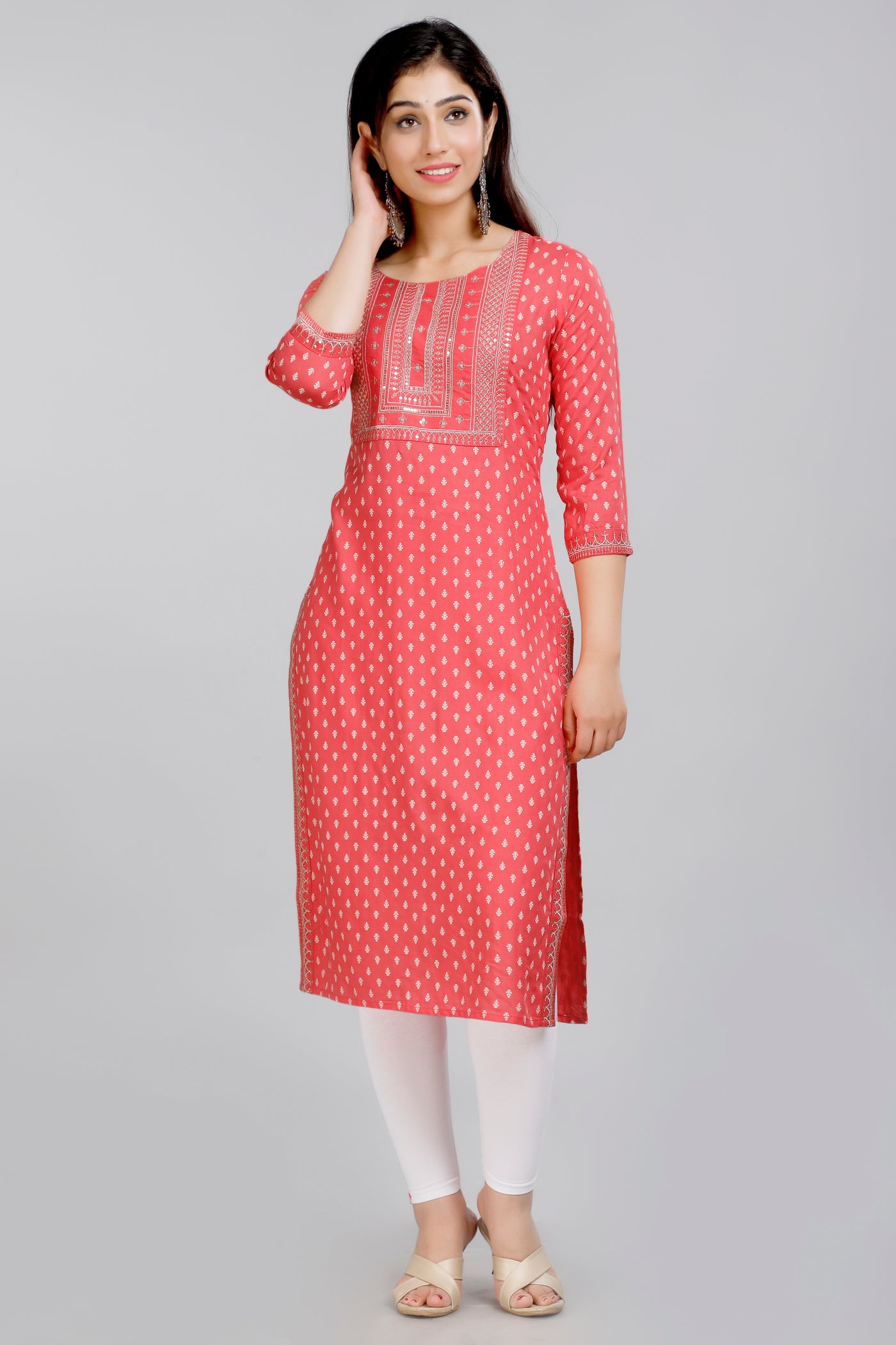 Women's & girls printed straight kuirta kurta