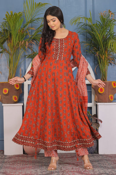 Women's printed Gown kurta with paint sets