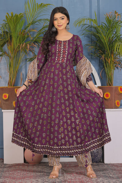 Women's printed Gown kurta with paint sets