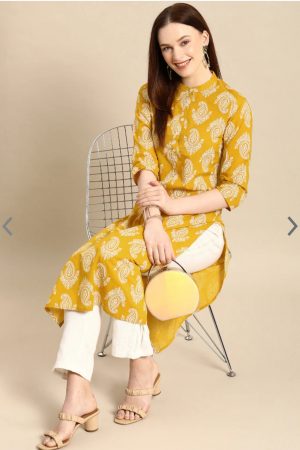 Kairab Women's paisely  printed straight formal kurta