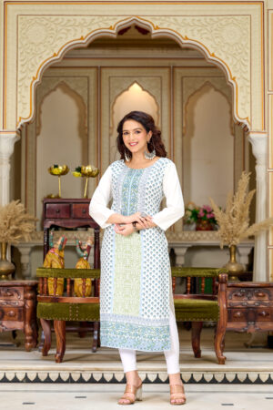 Graceful Off-White Straight Kurta